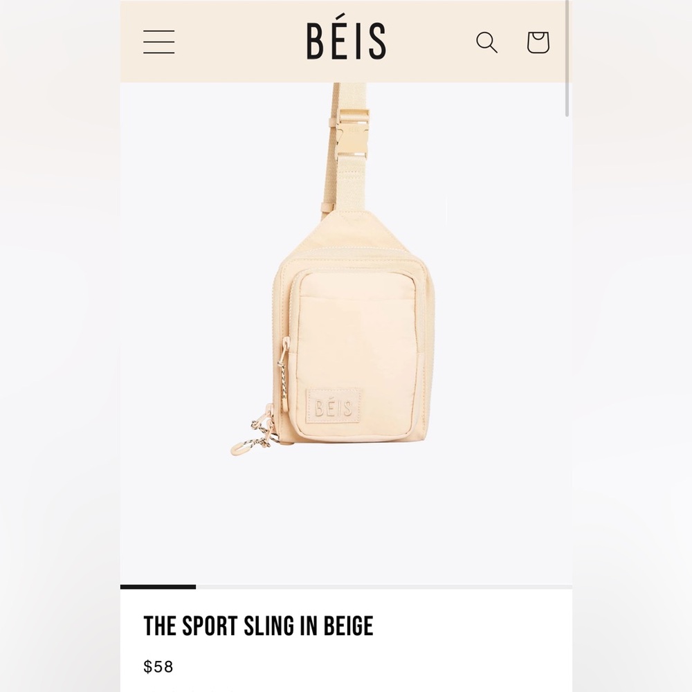 BEIS the sport sling in beige NWT